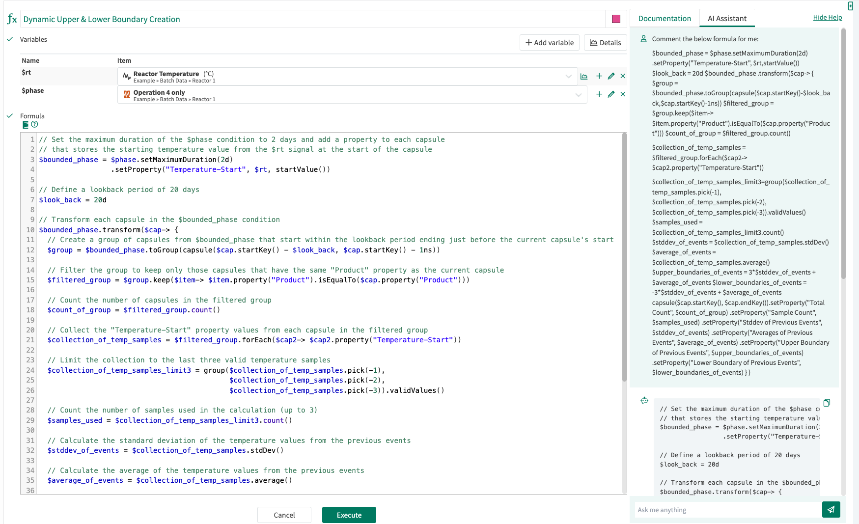 AI Assistant in Seeq Formula